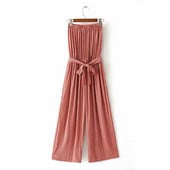 Γυναικείες ολόσωμες φόρμες με ζώνη σε δύο χρώματα