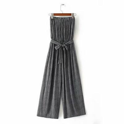 Γυναικείες ολόσωμες φόρμες με ζώνη σε δύο χρώματα