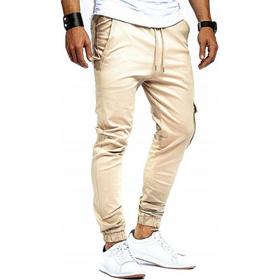 Ежедневен мъжки панталон с връзки и джоб в четири цвята