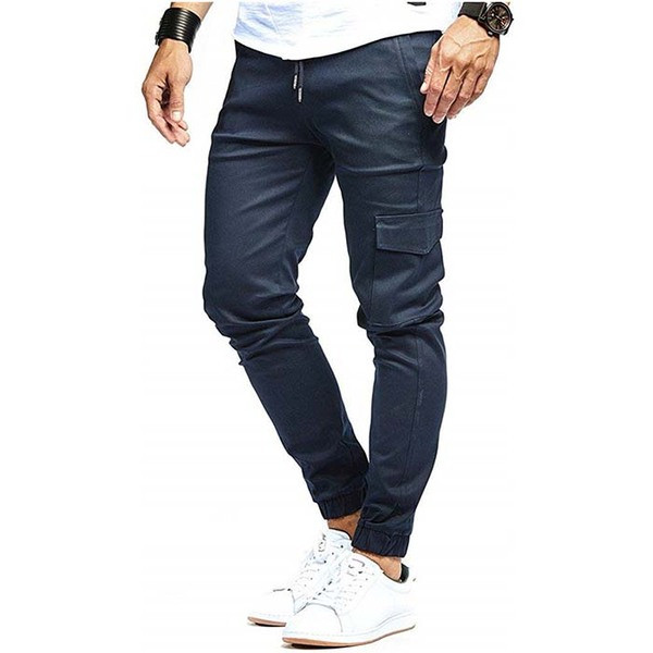 Alkalmi férfi nadrág fűzővel és zsebbel négy színben