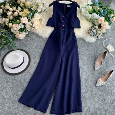 Μακρύ Γυναικεία ολόσωμη φόρμα με κουμπιά σε διάφορα χρώματα