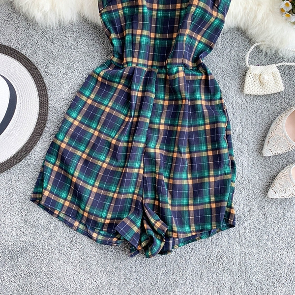 Salopeta dama in carouri cu bretele in mai multe culori