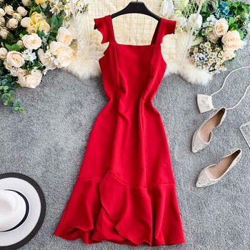 Rochie moderna de dama cu decolteu patrat in mai multe culori