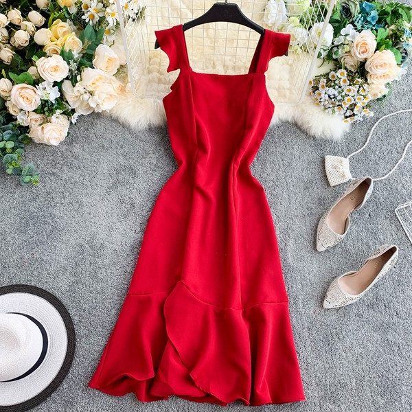 Rochie moderna de dama cu decolteu patrat in mai multe culori