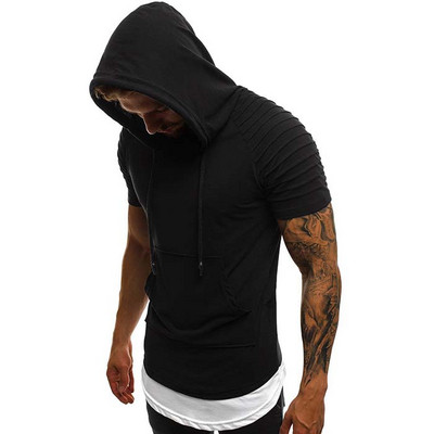 Tricou casual barbatesc cu maneci scurte si cravate in patru culori