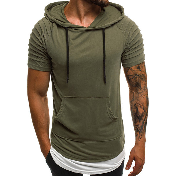 Tricou casual barbatesc cu maneci scurte si cravate in patru culori