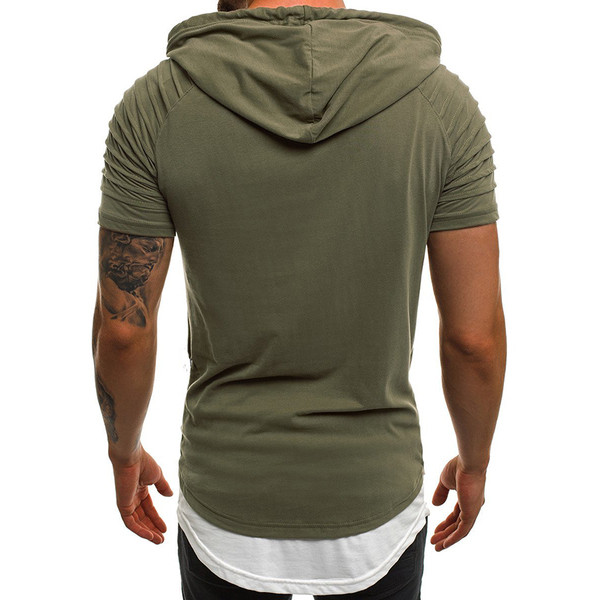 Tricou casual barbatesc cu maneci scurte si cravate in patru culori