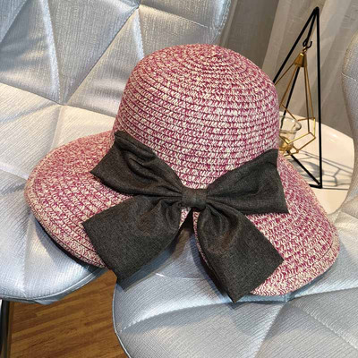 Nyári női sapka rojtokkal és szalaggal, négy színben