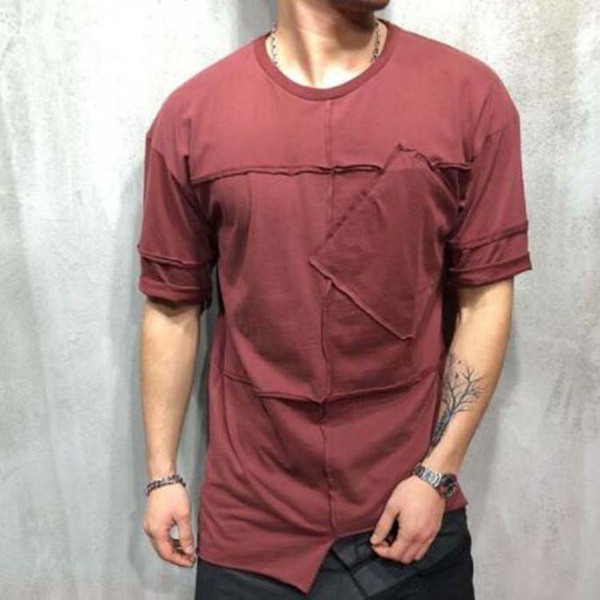 Tricou casual barbatesc model asimetric in patru culori