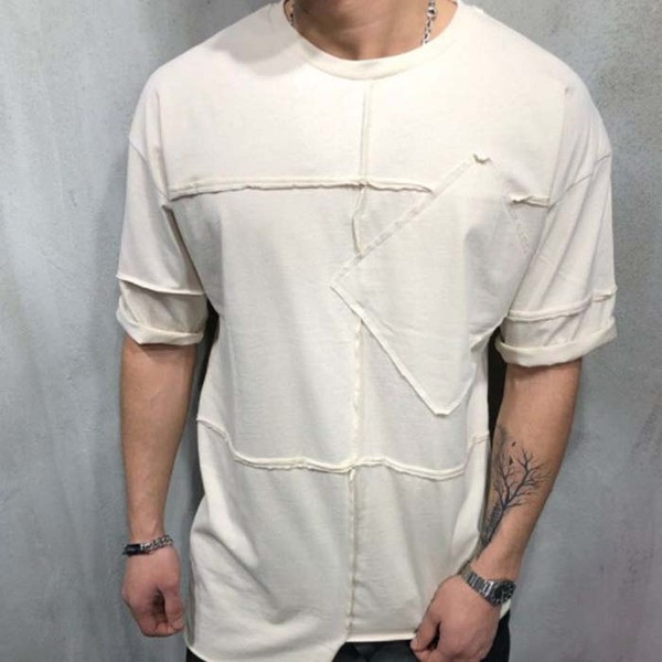 Tricou casual barbatesc model asimetric in patru culori