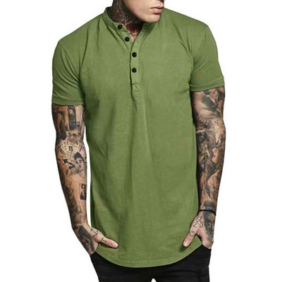 Modern férfi póló gombokkal és rövid ujjú három színben