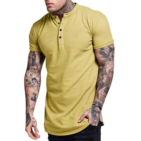 Modern férfi póló gombokkal és rövid ujjú három színben