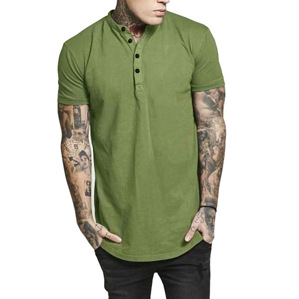 Modern férfi póló gombokkal és rövid ujjú három színben