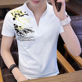 Tricou pentru bărbați modern în patru culori cu aplicații și inscripții