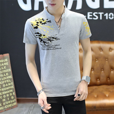 Tricou pentru bărbați modern în patru culori cu aplicații și inscripții