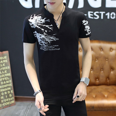 Tricou pentru bărbați modern în patru culori cu aplicații și inscripții