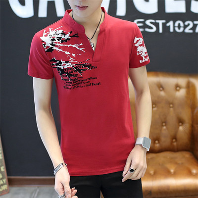 Tricou pentru bărbați modern în patru culori cu aplicații și inscripții