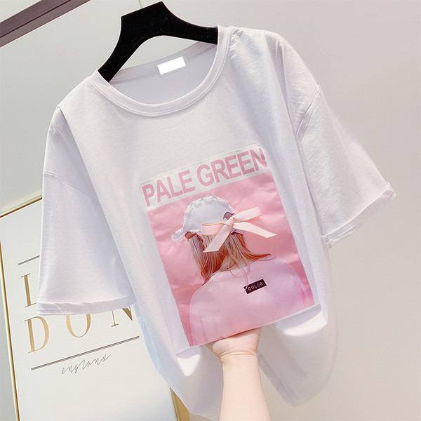 Tricou dama cu aplicatie in trei culori