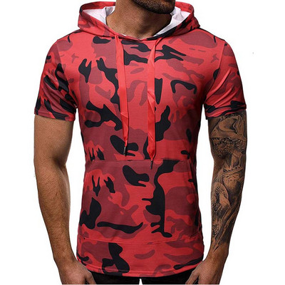 Tricou modern pentru bărbați cu cravate și model de camuflaj în două culori
