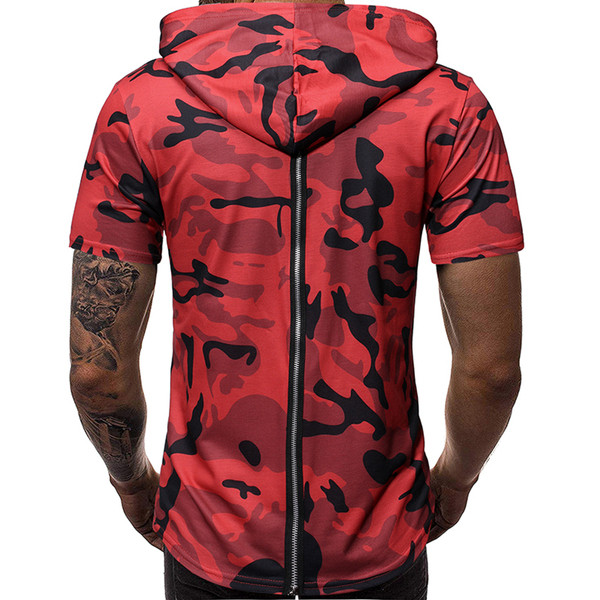 Tricou modern pentru bărbați cu cravate și model de camuflaj în două culori