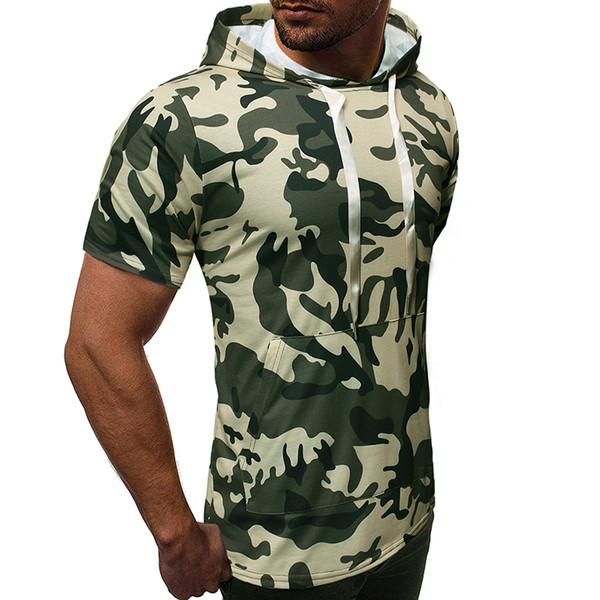 Tricou modern pentru bărbați cu cravate și model de camuflaj în două culori