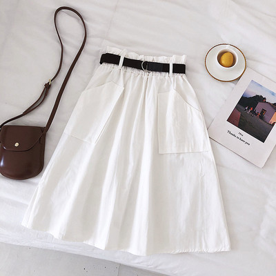 Fusta de dama eleganta cu talie inalta si buzunare in mai multe culori