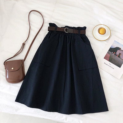 Fusta de dama eleganta cu talie inalta si buzunare in mai multe culori