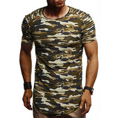 Tricou barbatesc modern cu maneca scurta in mai multe culori model asimetric