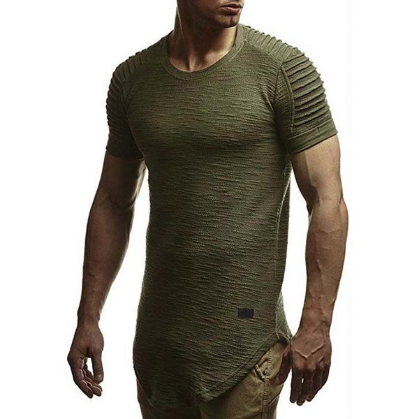 Tricou barbatesc modern cu maneca scurta in mai multe culori model asimetric