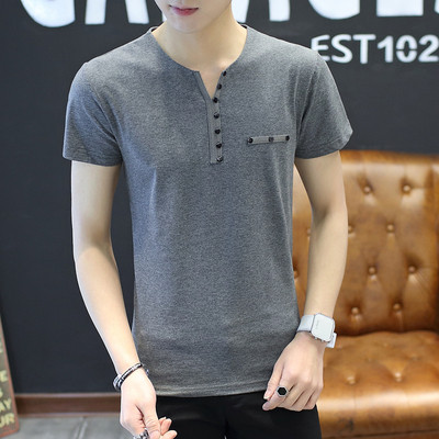 Актуална мъжка тениска в четири цвята с копчета