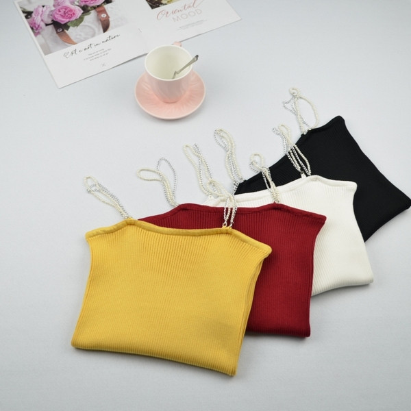 Top de damă cu element perlat în mai multe culori