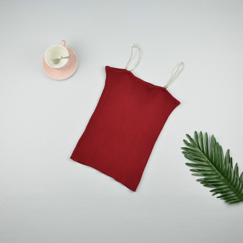 Top de damă cu element perlat în mai multe culori