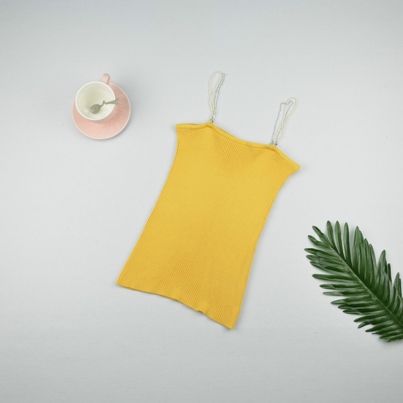 Top de damă cu element perlat în mai multe culori