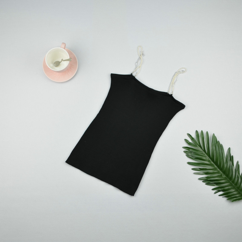 Top de damă cu element perlat în mai multe culori