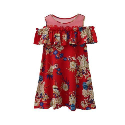 Modern női ruha terhes nők számára piros színben