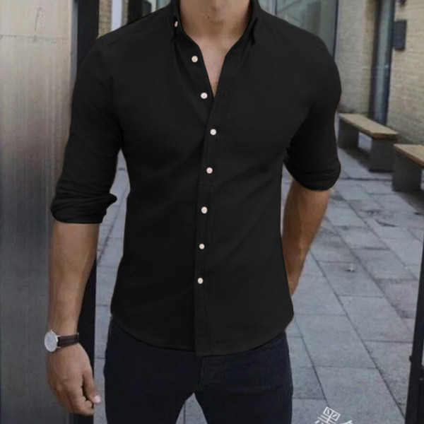 Cămașă elegantă pentru bărbați cu nasturi în negru, alb și bej