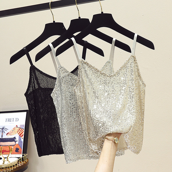 Stílusos női felső, flitterekkel, három színben