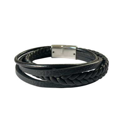Brățară bărbătească în negru și maro