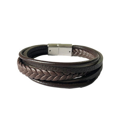 Brățară bărbătească în negru și maro