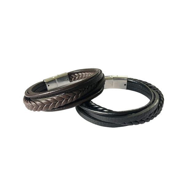 Brățară bărbătească în negru și maro