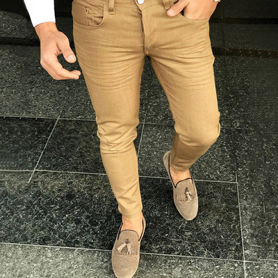 Fashionable men`s long pants with a pocket in three colors