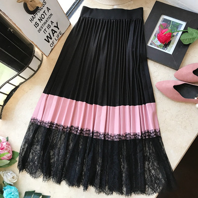 Stílusos női szoknya elasztikus magas derékkal, több színben