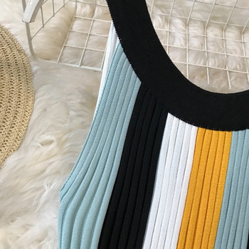 Rochie casual de dama in dungi cu decolteu O