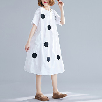 Rochie casual dama model lat cu buzunare in alb