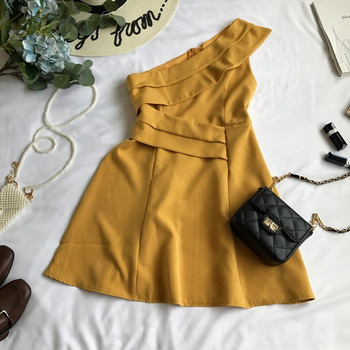 Rochie de dama eleganta cu o maneca in mai multe culori