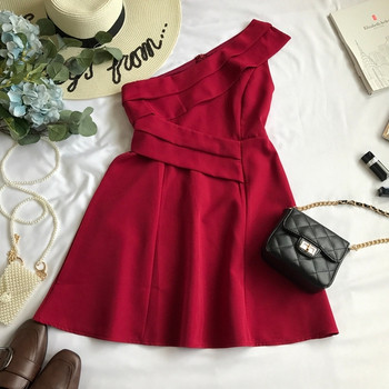 Rochie de dama eleganta cu o maneca in mai multe culori