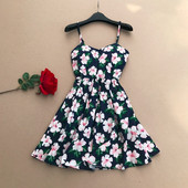 Rochie de dama colorata cu bretele subtiri cu model floral