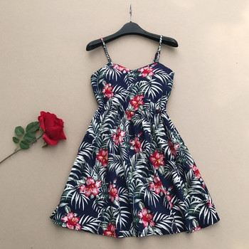 Rochie de dama colorata cu bretele subtiri cu model floral