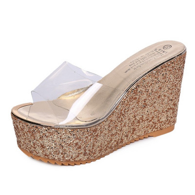 Μοντέρνες γυναικείες  παντόφλες πλατφόρμας με πέτρες σε διαφορετικά χρώματα