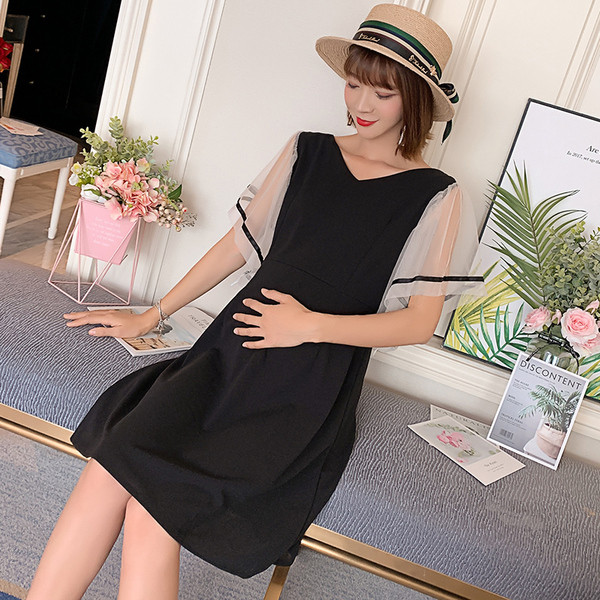 Rochie moderna de dama pentru gravide in negru